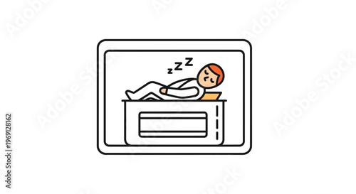 An illustration of a person peacefully sleeping in bed with Zzz symbols indicating deep rest and