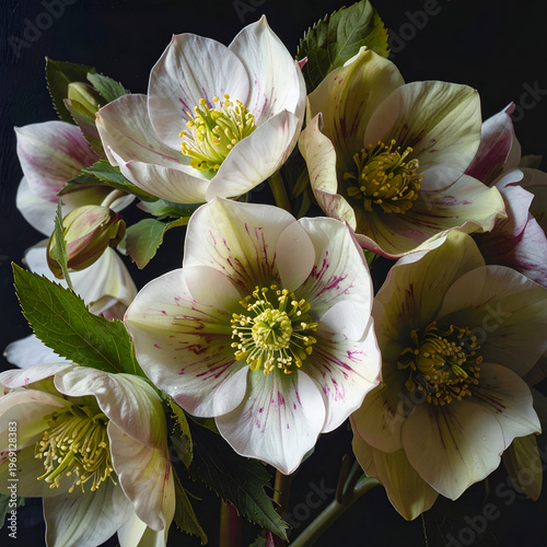 Wallpaper Mural Elegant Hellebore Flowers in Full Bloom - A Floral Portrait. Torontodigital.ca