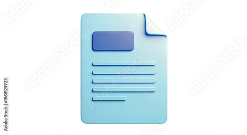 3D Blue Document Icon