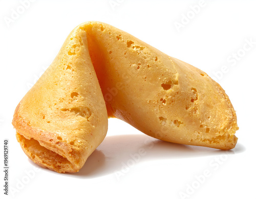 Wallpaper Mural Golden Fortune Cookie Isolated on White Background, Close-Up. Torontodigital.ca