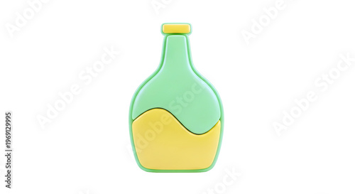 Green and Yellow Bottle Shape