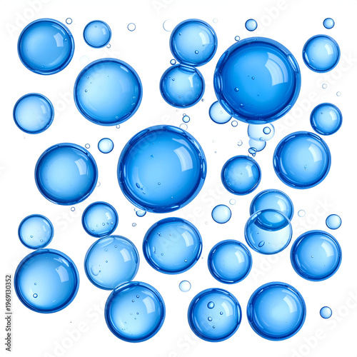 Wallpaper Mural Floating Blue Bubbles - A Clean and Refreshing Visual. Torontodigital.ca