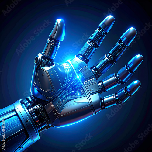 Wallpaper Mural Futuristic Robot Hand - Advanced Technology and Artificial Intelligence Concept. Torontodigital.ca