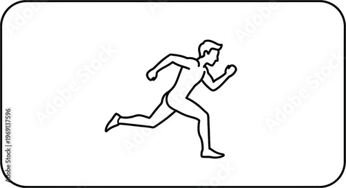 Dynamic line art illustration of a person in full sprint representing agility and motion