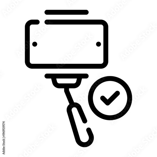 selfie stick line icon