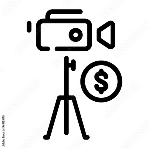 video camera line icon