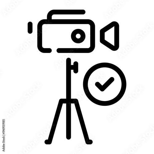 video camera line icon