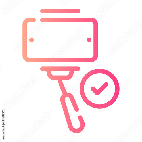 selfie stick gradient icon