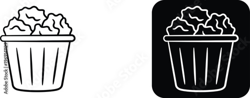 Black and white of crumpled paper in a bin trash waste