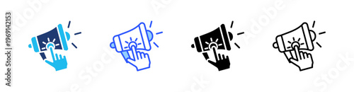 Call To Action Multi Style Icon Set Vector 