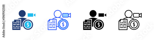 Sponsored Content Multi Style Icon Set Vector 