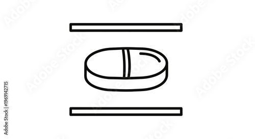 Essential vector icon depicting a single pharmaceutical tablet for health and wellness concepts
