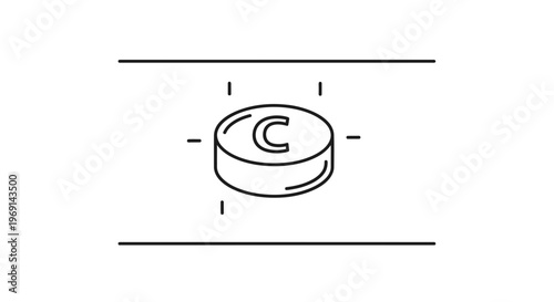 Digital content copyright protection symbol with alignment guidelines icon for legal usage