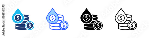 Liquidity Multi Style Icon Set Vector 