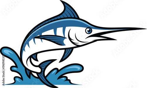 Blue Marlin Leaping From Water fish ocean