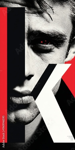 a minimalist poster design of james deans face