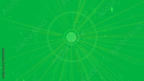 Lime pulse starting at core, HUD expanding spikes and rings, visualizing data on transparent layer