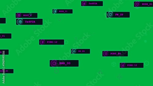 On load neon cards drifting, links forming, ERR_00 clustering to show network status on transparent