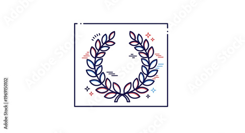 Stylized laurel wreath icon symbolizing achievement, victory, and excellence within a sleek modern
