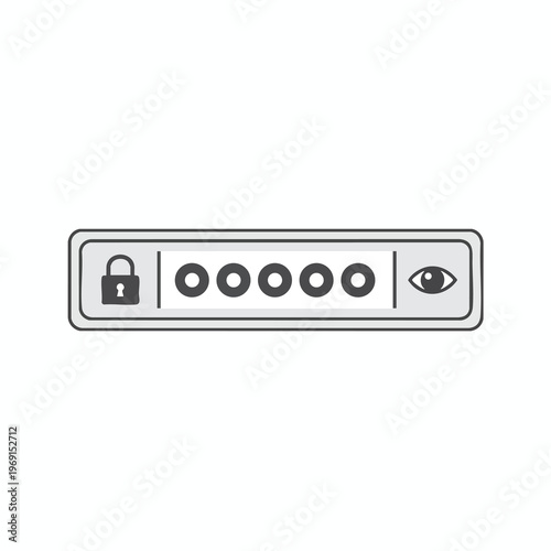 Security input field with lock, dots, and eye icons for password entry