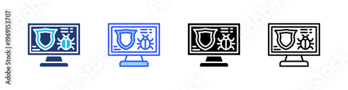 Antivirus Multi Style Icon Set Vector 