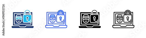 Intruder Multi Style Icon Set Vector 