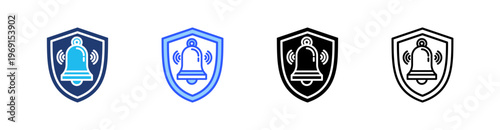 Intruder Alarm Multi Style Icon Set Vector 