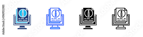 Information Multi Style Icon Set Vector 