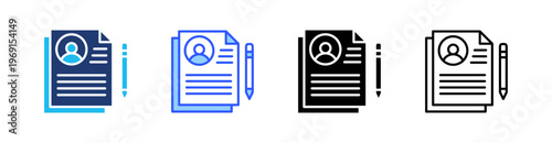Personal Information Multi Style Icon Set Vector 