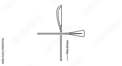 Wind Direction Indicator with Vane and Anemometer Blades