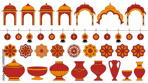 Traditional handcrafted pottery and decorative ceramic items in earthy tones