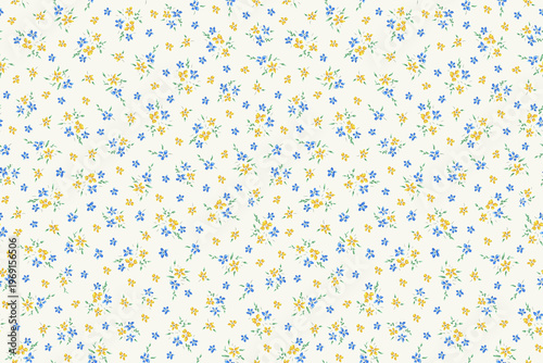 seamless floral pattern with wildfloewrs and leaves for fabric and wallpaper