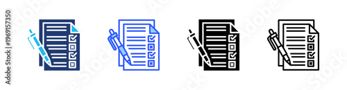 Survey Multi Style Icon Set Vector 