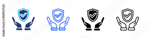 Life Assurance Multi Style Icon Set Vector 