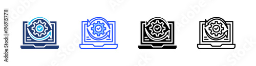 Continuous Integration Multi Style Icon Set Vector 