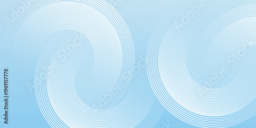 Abstract minimalist banner background, pastel colorful, blue and white gradations. Circle effect style geometric simple art