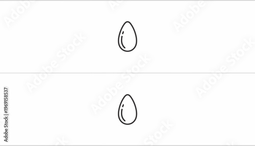 Two simple outline eggs on a white background, minimalist design