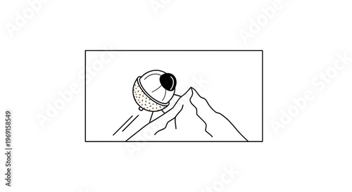 UFO lands on mountain peak, alien spaceship hovering over rocky summit, science fiction concept