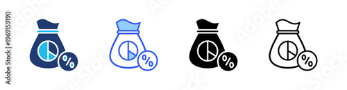 Dividend Multi Style Icon Set Vector 