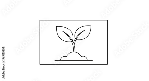 Sprout Growing in Soil, Symbol of New Life, Growth, and Hope