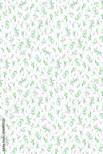 Watercolor Floral Seamless Pattern with Delicate Blossoms