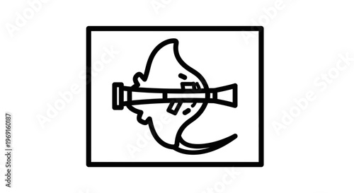 Stylized Stingray with a Rocket Launcher Icon