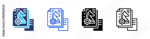 Strategy Multi Style Icon Set Vector 