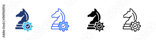 Management Multi Style Icon Set Vector 