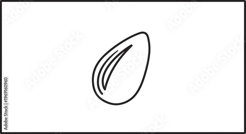 Single Almond Seed Outline Icon, Healthy Food Ingredient, Simple Vector Graphic