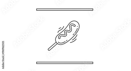 Crispy battered hot dog with savory sauce on a stick representing a classic fairground snack