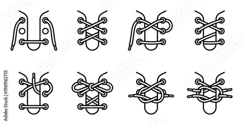 Shoelaces knotting set how to tie shoe laces steps sneakers casual shoes lacing methods
