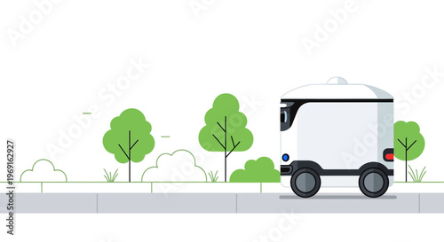 Hand drawn green eco vehicle illustration set with cartoon transport icons including golf cart truck and delivery van