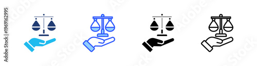 Fairness Multiple Style Icon Set Collection Pack Web Banner Vector 