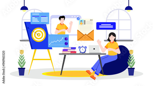 Human resources professional interviewing a candidate via video call